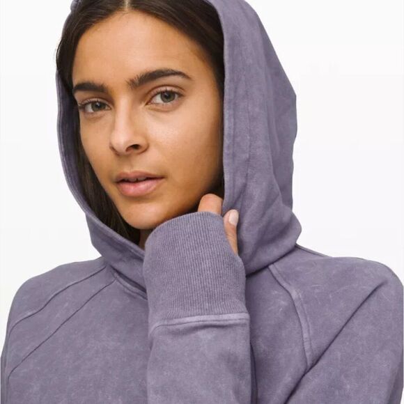 Lululemon Scuba Hoodie Pullover Sweatshirt Size 4 Washed Purple Thumbholes - Picture 11 of 11